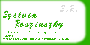 szilvia roszinszky business card